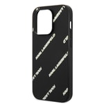 Apple iPhone 14 Pro Kılıf Karl Lagerfeld PU Suni Deri Logolu Dizayn Kapak