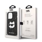 Apple iPhone 14 Pro Kılıf Karl Lagerfeld Parlak Taşlı Choupette Dizayn Kapak