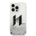 Apple iPhone 14 Pro Kılıf Karl Lagerfeld Sıvılı Simli Dizayn Kapak