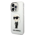 Apple iPhone 14 Pro Kılıf Karl Lagerfeld Transparan İkonik Karl Dizayn Kapak