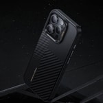 Apple iPhone 14 Pro Kılıf M-safe Şarj Özellikli Karbon Fiber Benks Montage Hybrid ArmorPro Kevlar Kapak