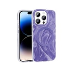 Apple iPhone 14 Pro Kılıf M-safe Şarj Özellikli Fırça Boya Desenli Zore Palet Kapak