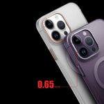 Apple iPhone 14 Pro Kılıf M-safe Şarj Özellikli Buzlu Sert PC Zore Tuval Kapak