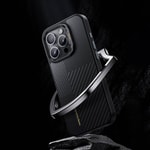 Apple iPhone 14 Pro Kılıf M-safe Şarj Özellikli Karbon Fiber Benks Montage Hybrid ArmorPro Kevlar Kapak