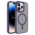 Apple iPhone 14 Pro Kılıf Mat Arka Yüzey Wireless Şarj Özellikli Zore Flet M-safe Kapak