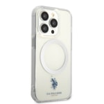 Apple iPhone 14 Pro Kılıf U.S. POLO ASSN. M-safe Şarj Özellikli Transparan Tasarım Kapak