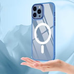 Apple iPhone 14 Pro Kılıf Wireless Şarj Özellikli Zore Krom M-safe Silikon Kapak