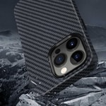 Apple iPhone 14 Pro Kılıf ​​​​​Wiwu Karbon Fiber Görünümlü M-safe Wireless Şarj Özellikli Kabon Kapak