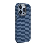 Apple iPhone 14 Pro Kılıf ​​​​​Wiwu Karbon Fiber Görünümlü M-safe Wireless Şarj Özellikli Kabon Kapak