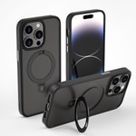 Apple iPhone 14 Pro Kılıf Wiwu ZMM-010 M-safe Şarj Özellikli Parmak İzi Bırakmayan Mat Transparan Standlı Kapak