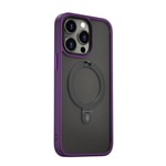 Apple iPhone 14 Pro Kılıf Wiwu ZMM-010 M-safe Şarj Özellikli Parmak İzi Bırakmayan Mat Transparan Standlı Kapak