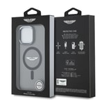 Apple iPhone 14 Pro Max Kılıf Aston Martin Orjinal Lisanslı M-safe Şarj Özellikli IML Baskı Logolu Metal Düğmeli Kapak