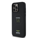 Apple iPhone 14 Pro Max Kılıf Aston Martin Orjinal Lisanslı M-safe Şarj Özellikli PU Deri Alonso 14 Baskılı Kapak