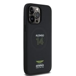 Apple iPhone 14 Pro Max Kılıf Aston Martin Orjinal Lisanslı M-safe Şarj Özellikli PU Deri Alonso 14 Baskılı Kapak