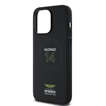 Apple iPhone 14 Pro Max Kılıf Aston Martin Orjinal Lisanslı M-safe Şarj Özellikli PU Deri Alonso 14 Baskılı Kapak