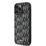 Apple iPhone 14 Pro Max Kılıf DKNY Orjinal Lisanslı M-safe Şarj Özellikli 3D Yazılı Grid Pattern Kapak