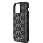 Apple iPhone 14 Pro Max Kılıf DKNY Orjinal Lisanslı M-safe Şarj Özellikli 3D Yazılı Grid Pattern Kapak