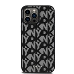 Apple iPhone 14 Pro Max Kılıf DKNY Orjinal Lisanslı M-safe Şarj Özellikli 3D Yazılı Grid Pattern Kapak