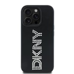 Apple iPhone 14 Pro Max Kılıf DKNY Orjinal Lisanslı Taşlı DKNY Yazılı Metalik Rhinestones PU Deri Kapak