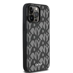 Apple iPhone 14 Pro Max Kılıf DKNY Orjinal Lisanslı M-safe Şarj Özellikli 3D Yazılı Grid Pattern Kapak