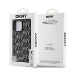 Apple iPhone 14 Pro Max Kılıf DKNY Orjinal Lisanslı M-safe Şarj Özellikli 3D Yazılı Grid Pattern Kapak