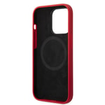 Apple iPhone 14 Pro Max Kılıf Ferrari M-safe Şarj Özellikli Silikon Metal Logo Dizayn Kapak