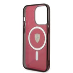 Apple iPhone 14 Pro Max Kılıf Ferrari M-safe Şarj Özellikli Yarı Transparan Dizayn Kapak