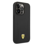 Apple iPhone 14 Pro Max Kılıf Ferrari M-safe Şarj Özellikli Deri Kenarları Damgalı Dizayn Kapak