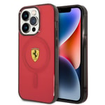 Apple iPhone 14 Pro Max Kılıf Ferrari M-safe Şarj Özellikli Yarı Transparan Dizayn Kapak