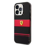 Apple iPhone 14 Pro Max Kılıf Ferrari Orjinal Lisanslı M-safe Şarj Özellikli Yatay Çizgili Dizayn Kapak