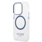 Apple iPhone 14 Pro Max Kılıf GUESS M-safe Şarj Özellikli Metal Kamera Çerçeveli Kapak