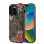Apple iPhone 14 Pro Max Kılıf Guess Orjinal Lisanslı M-safe Şarj Özellikli Gül Baskılı 4G Desenli Yazı Logolu Kapak