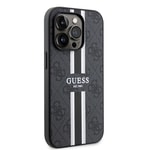 Apple iPhone 14 Pro Max Kılıf Guess Orjinal Lisanslı M-safe Şarj Özellikli 4G Şerit Tasarımlı Printed Kapak