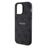 Apple iPhone 14 Pro Max Kılıf Guess Orjinal Lisanslı M-safe Şarj Özellikli PU Halkalı 4G Desenli Yazı Logolu Kapak