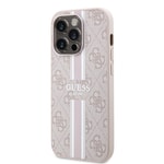 Apple iPhone 14 Pro Max Kılıf Guess Orjinal Lisanslı M-safe Şarj Özellikli 4G Şerit Tasarımlı Printed Kapak