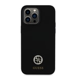 Apple iPhone 14 Pro Max Kılıf Guess Orjinal Lisanslı Yazı ve Taşlı 4G Logolu Silikon Kapak