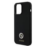 Apple iPhone 14 Pro Max Kılıf Guess Orjinal Lisanslı Yazı ve Taşlı 4G Logolu Silikon Kapak