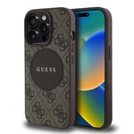 Apple iPhone 14 Pro Max Kılıf Guess Orjinal Lisanslı M-safe Şarj Özellikli Yazı Logolu Circle Classic Kapak