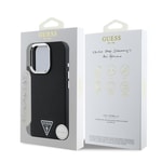 Apple iPhone 14 Pro Max Kılıf Guess Orjinal Lisanslı M-safe Şarj Özellikli Grained Triangle Kapak
