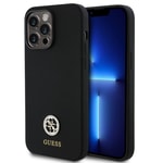 Apple iPhone 14 Pro Max Kılıf Guess Orjinal Lisanslı Yazı ve Taşlı 4G Logolu Silikon Kapak