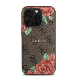 Apple iPhone 14 Pro Max Kılıf Guess Orjinal Lisanslı M-safe Şarj Özellikli Gül Baskılı 4G Desenli Yazı Logolu Kapak