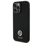 Apple iPhone 14 Pro Max Kılıf Guess Orjinal Lisanslı Yazı ve Taşlı 4G Logolu Silikon Kapak