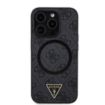 Apple iPhone 14 Pro Max Kılıf Guess Orjinal Lisanslı M-safe Şarj Özellikli PU Üçgen Logo 4G Desenli Kapak