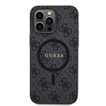 Apple iPhone 14 Pro Max Kılıf Guess Orjinal Lisanslı M-safe Şarj Özellikli PU Halkalı 4G Desenli Yazı Logolu Kapak