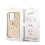 Apple iPhone 14 Pro Max Kılıf Guess Orjinal Lisanslı 4G Büyük Metal Logolu Glitter Kapak