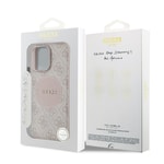 Apple iPhone 14 Pro Max Kılıf Guess Orjinal Lisanslı M-safe Şarj Özellikli Yazı Logolu Circle Classic Kapak