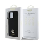 Apple iPhone 14 Pro Max Kılıf Guess Orjinal Lisanslı Yazı ve Taşlı 4G Logolu Silikon Kapak