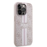 Apple iPhone 14 Pro Max Kılıf Guess Orjinal Lisanslı M-safe Şarj Özellikli 4G Şerit Tasarımlı Printed Kapak
