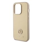 Apple iPhone 14 Pro Max Kılıf Guess Orjinal Lisanslı Deri 4G Metal Logo Strass Kapak