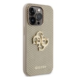 Apple iPhone 14 Pro Max Kılıf Guess Orjinal Lisanslı Delikli Yazı ve 4G Glitter Büyük Metal Logolu Kapak